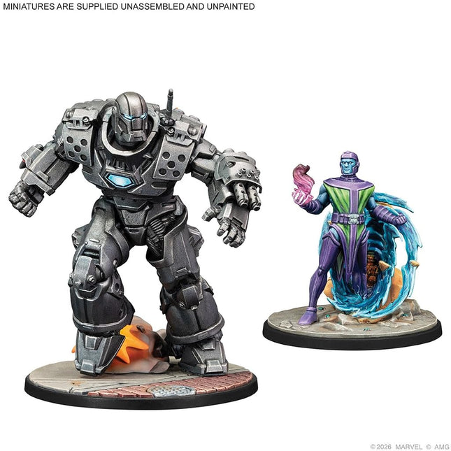 Asmodee Marvel: Crisis Protocol Iron Lad, Iron Monger, Kang The Conqueror & Rescue Character Pack - Tabletop Superhero Game, Strategy Game for Kids & Adults, Ages 14+, 2 Players, 90 Min Playtime