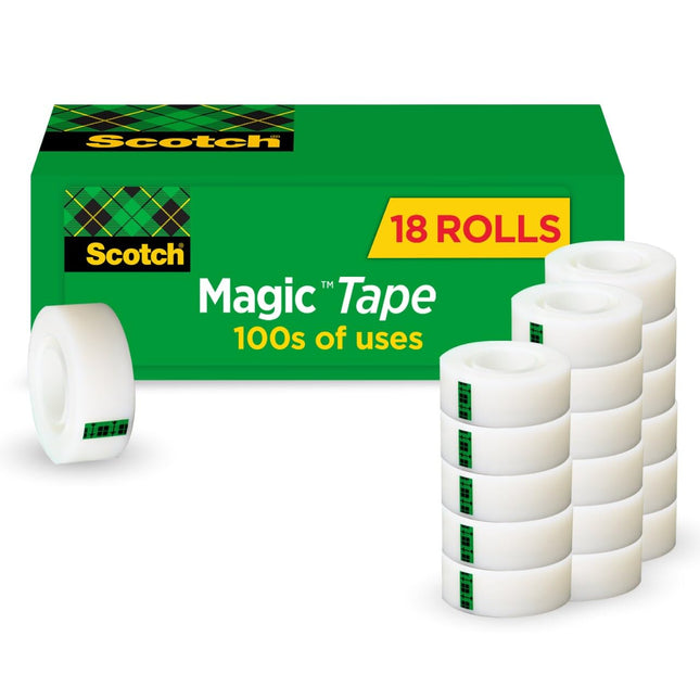 Scotch Magic Office Tape 18 Roll Cabinet Pack, Bul
