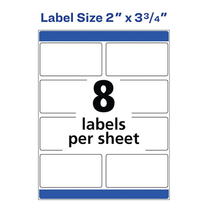 Avery Print-to-The-Edge Labels for Laser Printers, 2 x 3.75 Inches, 200 Labels, 5 Packs (6873)