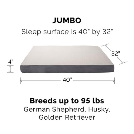 Furhaven Replacement Dog Bed Cover Sherpa & Suede Mattress, Machine Washable - Gray, Jumbo (X-Large)