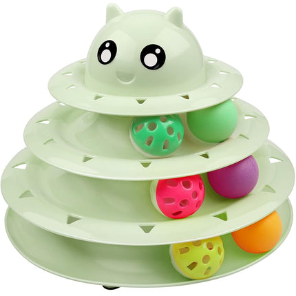 UPSKY Cat Toy Roller 3-Level Turntable Cat Toy Bal