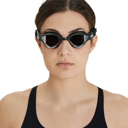 ARENA Cobra Tri Swipe Mirror Unisex Adult Triathlon Goggles, Swimming Pool Goggles with Mirror Lenses, Anti-Fog, UV Protection, 3 Interchangeable Nose Bridges