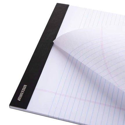 Mintra Office Legal Pads - ((Basic White 6pk, 8.5in x 11in, Wide Ruled)) - 50 Sheets per Notepad, Micro Perforated Writing Pad, Notebook Paper for School, College, Office, Business