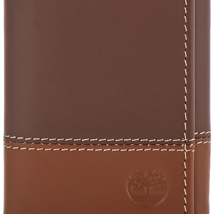 Timberland Men's Leather Trifold Wallet with Id Wi