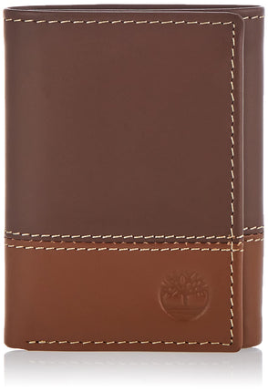 Timberland Men's Leather Trifold Wallet with Id Wi