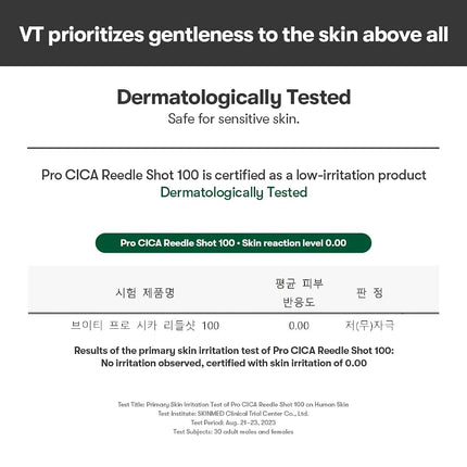 VT COSMETICS Pro Cica Reedle Shot 100, 1.69 Fl Oz (50ml)