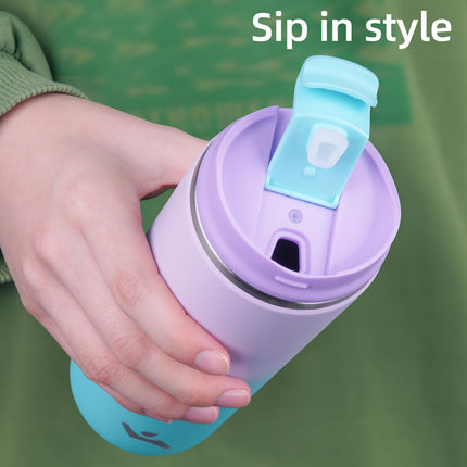 Konokyo Tumbler with Lid, 12 oz Travel Coffee Mug Double Wall Vacuum Stainless Steel Thermal Metal Cup Insulated Water Bottle,Lavender Green