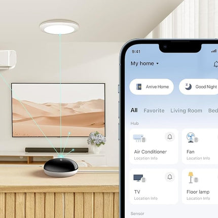 TP-Link Tapo Concentrateur IR & IoT intelligent, Centre de connexion certifié Matter pour appareils et capteurs IR, Nécessite le Wi-Fi 2,4 GHz, Connexions fiables à longue portée (Tapo H110)