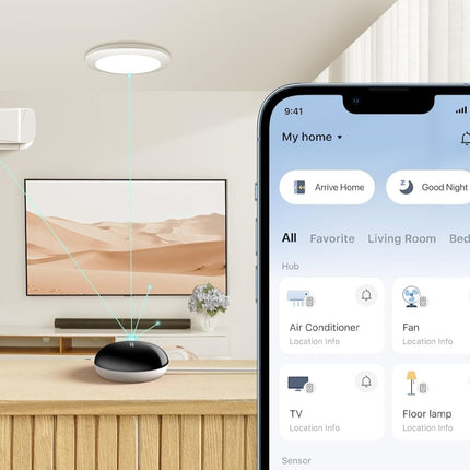 TP-Link Tapo Smart IR & IoT Hub, Matter-Certified Connection Center for IR appliances and sensors, Requires 2.4GHz Wi-Fi, Reliable Long-Range Connections (Tapo H110)
