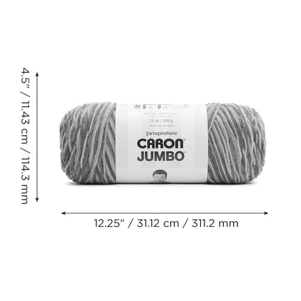Caron Jumbo Gravel Yarn - Lot de 2 pelotes de 340 g/12 oz - 100 % acrylique - #4 Worsted (moyen) - 544 mètres - Tricot/Crochet