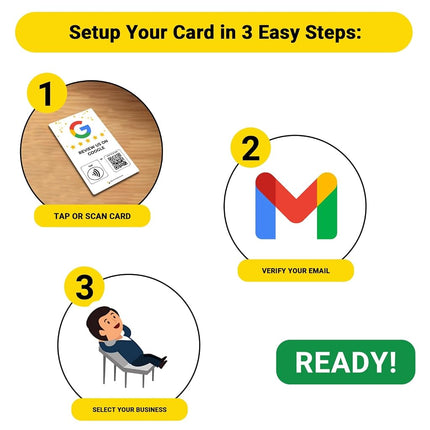 NFC Business Review Cards 5 Pack – Contactless Smart Tap & QR Code – Compatible with Google Review System – Reusable Feedback Tool for Shops, Restaurants, Local Business – Works with All Phones