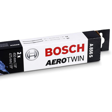 Bosch Wiper Blade Aerotwin A856S, Length: 450mm/475mm − Set of Front Wiper Blades - Only for Left-Hand Drive (EU)