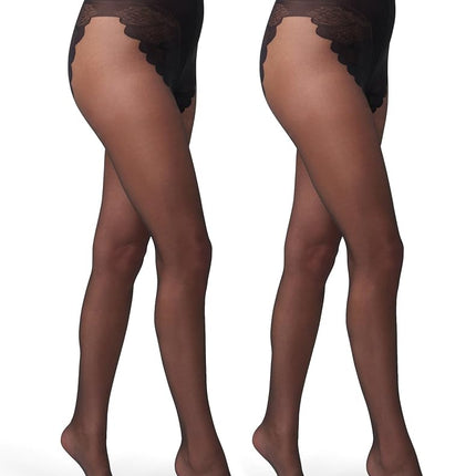 HUE womens Age Defiance French Lace Sheer Tights W