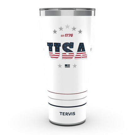 Vaso de viaje Tervis Traveler USA Pride de acero inoxidable de triple pared con aislamiento, mantiene las bebidas frías y calientes, 887 ml