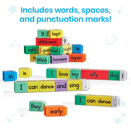 Learning Resources Reading Rods Sentence Construction, Learn to Read, Sentence Building for Kids, Parts of Speech Linking Cubes, Learn to Read Toys, Reading Tools for Kids, Moyen