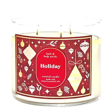 Bath & Body Works, vela de 3 mechas White Barn con aceites esenciales - 14.5 oz - ¡Aromas navideños de 2021! (Holiday)