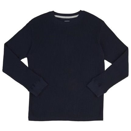 French Toast boys Long Sleeve Thermal Waffle Tee T-shirt ,Blue,2T