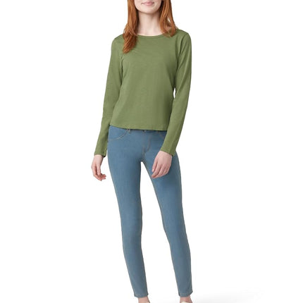 HUE Women's Essential Denim Leggings, Stone Acid Wash, 3X