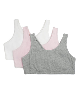 Fruit of the Loom Girls' Big Cotton Built-up Sport