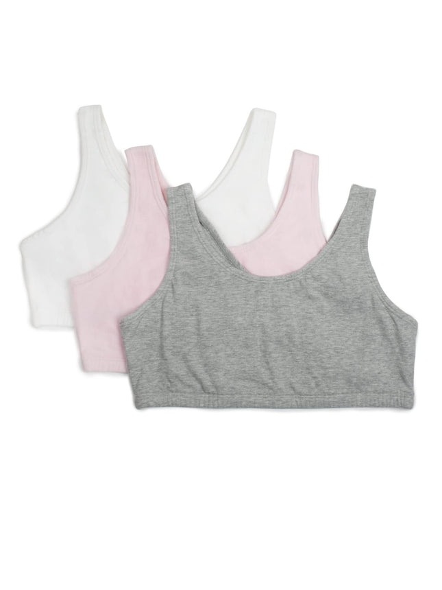 Fruit of the Loom Girls' Big Cotton Built-up Sport