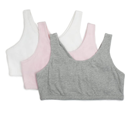Fruit of the Loom Girls' Big Cotton Built-up Sport