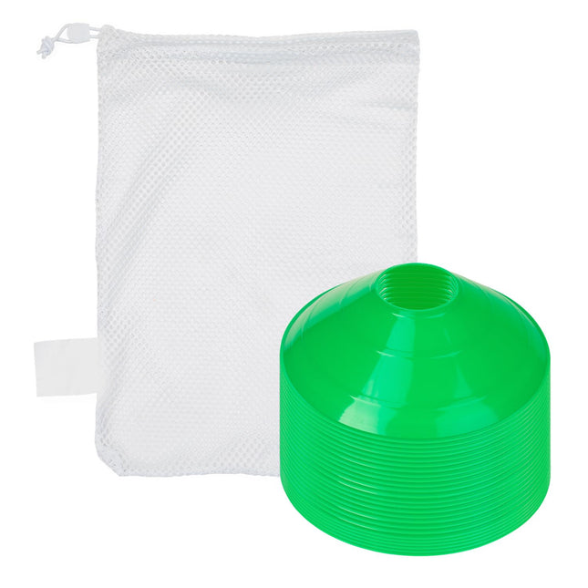 Champion Sports Set of 25 Green Cones with Mesh Ba