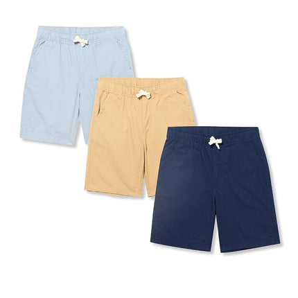 The Children's Place Short en coton à enfiler pour garçons, lot de 3, Fin Gris/Lin/Tidal, 3-pack, 4