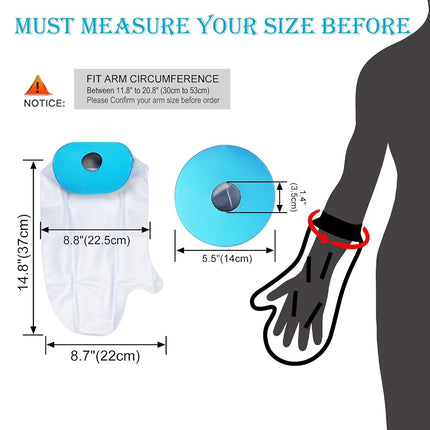 Asunby Protectores Impermeables para Escayolas de Mano para Ducha, Baño, Adultos, Muñeca, Protector de Heridas a Prueba de Agua, Fundas Reutilizables para Vendajes, para Mano Rota, Muñeca, Dedos, Quemaduras Postoperatorias