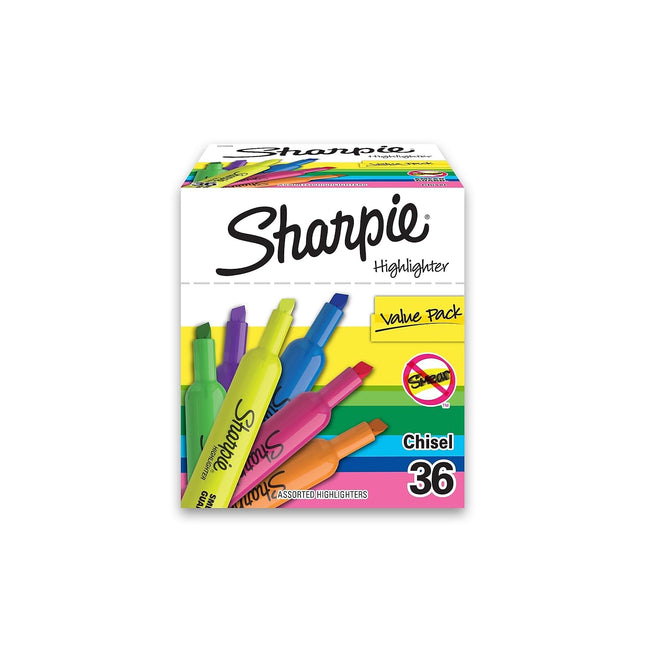 Sharpie Tank Highlighters, Chisel Tip, Assorted Co