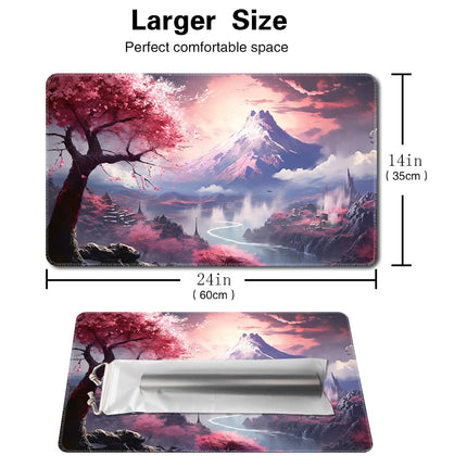 MTG Playmat Size 24x14in Free Storage Bags Non-Slip Backing, Ideal for Card Game Enthusiasts TCG Playmat Mouse Pad (Sakura Kasumi-No Deck)