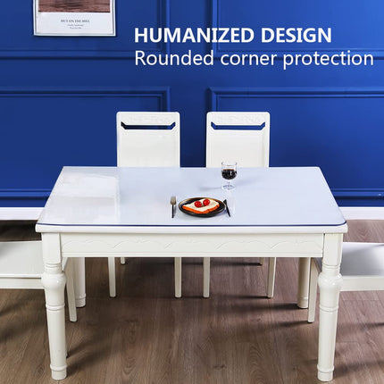 Clear 14x60 in Small Office Desk Blotter Mat Clear Plastic Table Protector Cover Pad PVC Topper Surface Proection Mat Pad Anti Scratch Table Mat Glass End Table Protector Waterproof Easy Clean