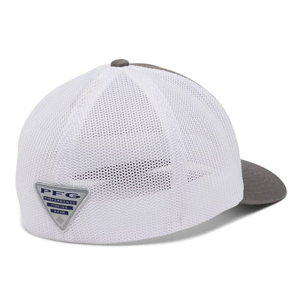 Columbia Unisex Adult Fish Flag - High Crown PFG Mesh Hooks Ball Cap, Titanium/Silver, Large-X-Large US