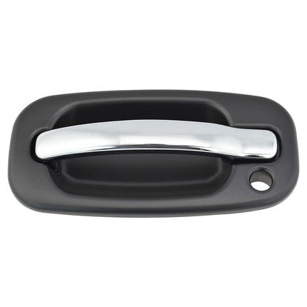 TRQ Chrome/Black Door Handle Left LH Front Exterior for Silverado Pickup Truck