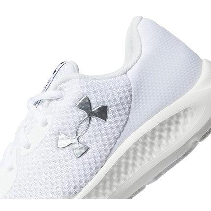 Under Armour Zapatillas de running técnicas de rendimiento UA Charged Pursuit 3 para hombre, 101 blanco plateado metálico, 7 UK