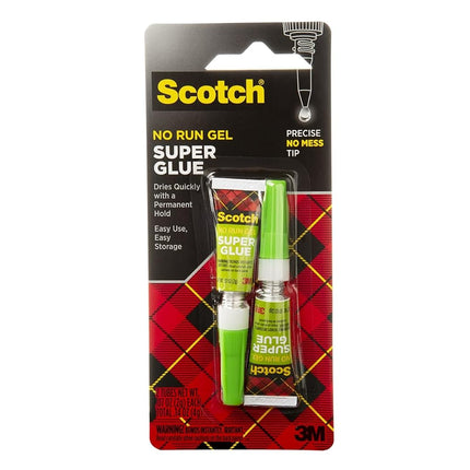 Scotch Super Glue Gel 0.7 oz (2gr.) per Tube | Clear color | Strong Adhesion | Instant Bonding | Glue Liquid with Precision Applicator | All purpose | Fast Drying | Super Glue | 2 tubes/pack