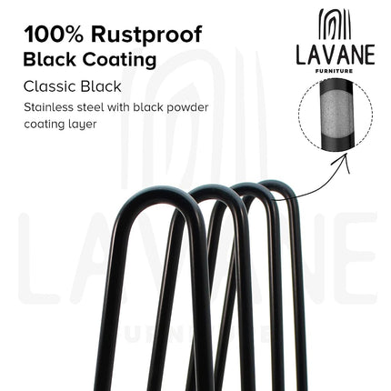La Vane 8 inch Hairpin Table Legs, Heavy Duty Mid-Century Modern, 4-Pack
