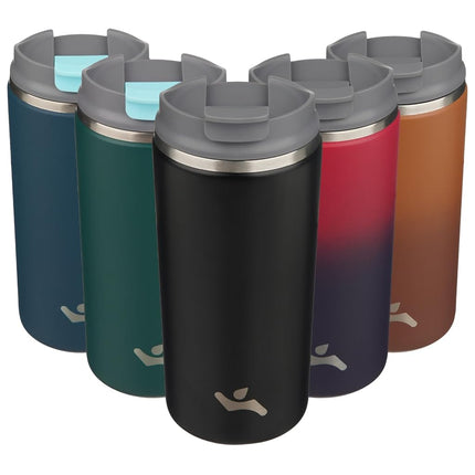 Konokyo Tumbler with Lid, 12 oz Travel Coffee Mug Double Wall Vacuum Stainless Steel Thermal Metal Cup Insulated Water Bottle,Black