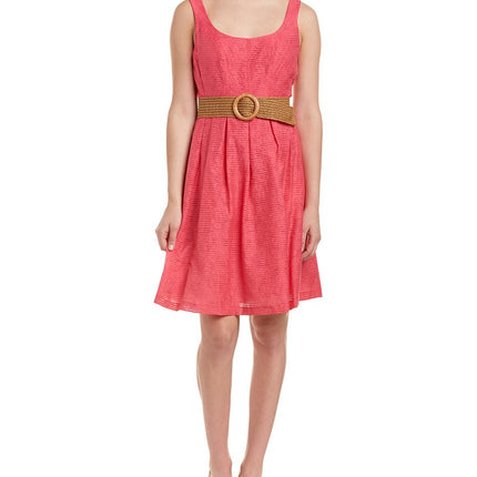 Nine West Women's Sleeveless Belted Fit and Flare 