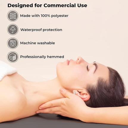 ForPro Professional Collection Massage Table Sheets, Machine Washable, Waterproof, Fitted, Cool Grey