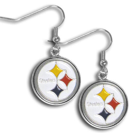 Siskiyou Sports NFL Pittsburgh Steelers Chrome Dangle Earrings