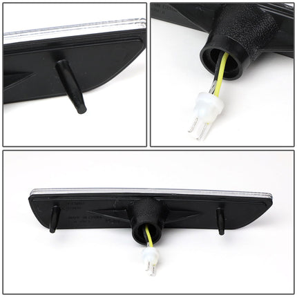 DNA Motoring BL-FM10-LED-CH Clear Lens LED Front Side Markers [For 10-14 Ford Mustang]