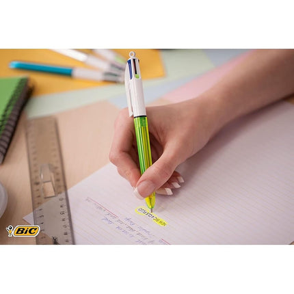Bic 4 Colour Fluo Black/Blue/Red/Yellow Highlighter Pack 12