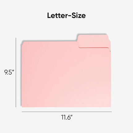 Smead 100 x Pink Standard Lever Arch Files 1/3 Cut Tabs Letter Size (12643)