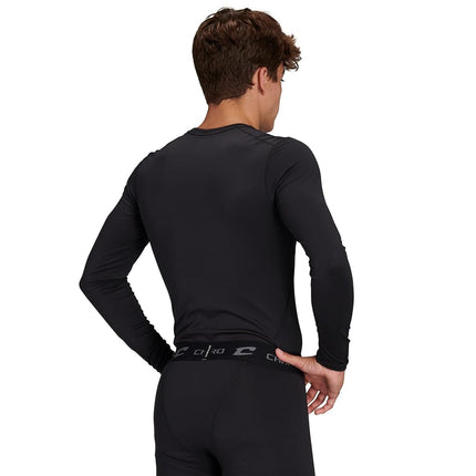 CHAMPRO Men's Cold Weather Compression Long Sleeve Crew Neck Shirt, Black, Medium