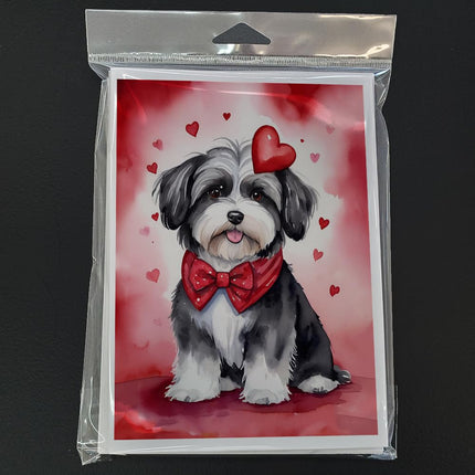 Caroline's Treasures DAC5360GCA7P Havanese My Valentine Greeting Cards Pack of 8 Blank Cards with Envelopes Whimsical A7 Size 5x7 Blank Note Cards