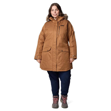 Columbia Women's Suttle Mountain Long Insulated Jacket, 2024 Camel Brown, 2X Plus, Camel Brown, 2X