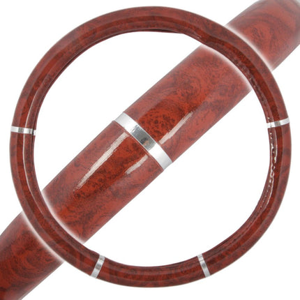 BDK SW-238-WD Woodgrain Dark Wood Car Steering Wheel Cover-Luxury Design, Full Wood Standard Size (14.5 to 15.5-Inch)