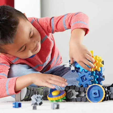 Learning Resources Gears Gears Gears Treadmobiles, STEM, Building Set, 108 Pieces, Ages 5+,Multicolor,Medium
