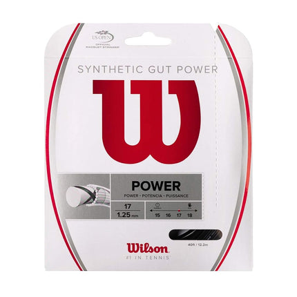 Cuerda de tenis Wilson Synthetic Gut Power 17 - Juego, Negro