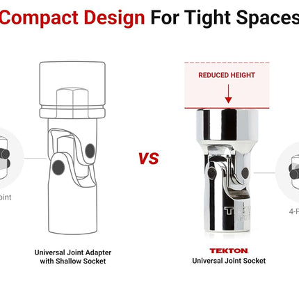 TEKTON 1/4 Inch Drive Universal Joint Socket Set, 7-Piece (1/4-9/16 in.) | SHD90109